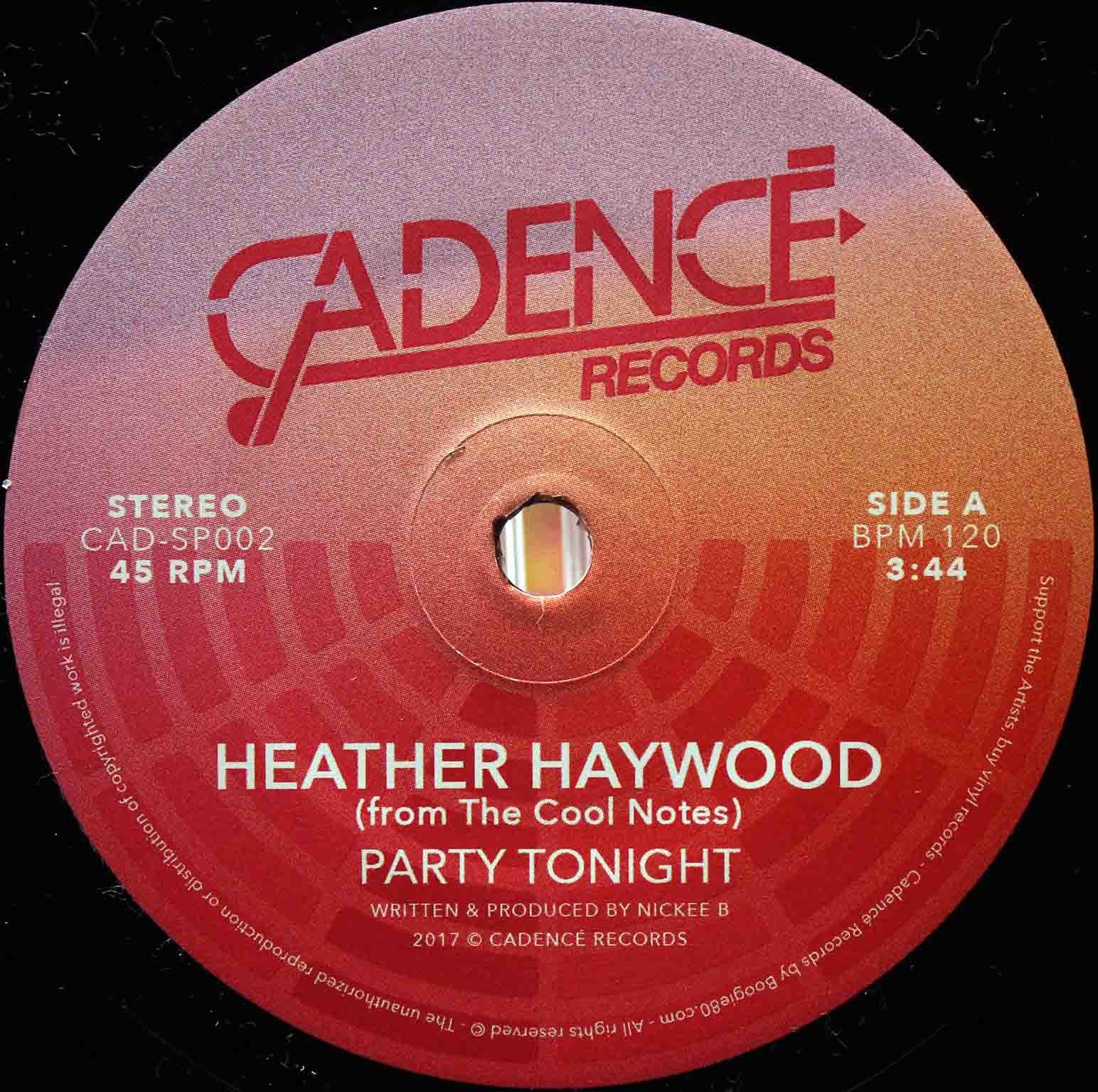 Heather Haywood From The Cool Notes ‎– Party Tonight 05