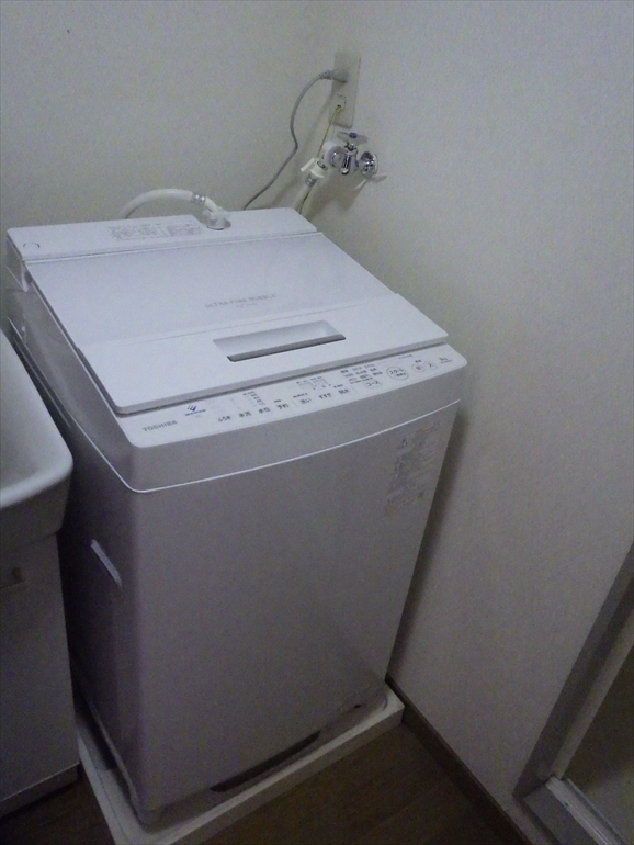 洗濯機設置完了